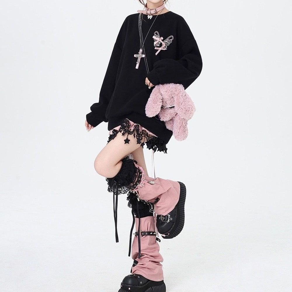 Casual Day Outfits, Easy Trendy Outfits Grunge Lace-Up Butterfly Skeleton Sweatshirt Casual Day Outfits, Easy Trendy Outfits Grunge Lace-Up Butterfly Skeleton Sweatshirt