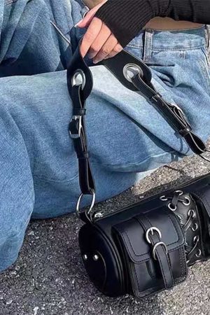 Casual Day Outfits, Easy Trendy Outfits Grunge Lace Up Underarm Bag