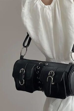 Casual Day Outfits, Easy Trendy Outfits Grunge Lace Up Underarm Bag