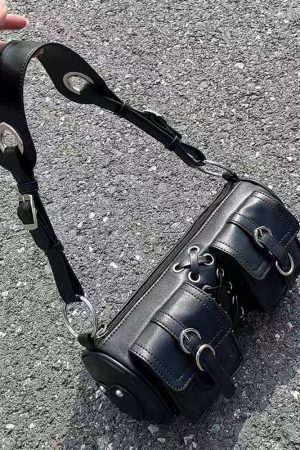 Casual Day Outfits, Easy Trendy Outfits Grunge Lace Up Underarm Bag