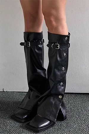 Casual Day Outfits, Easy Trendy Outfits Grunge Leather Leg Warmers