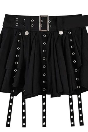 Casual Day Outfits, Easy Trendy Outfits Grunge Sleaze Layered Mini Skirt