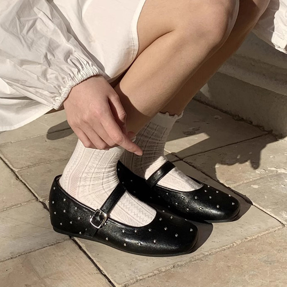 Casual Day Outfits, Easy Trendy Outfits Grunge Sleaze Studded Mary Jane Flats Casual Day Outfits, Easy Trendy Outfits Grunge Sleaze Studded Mary Jane Flats