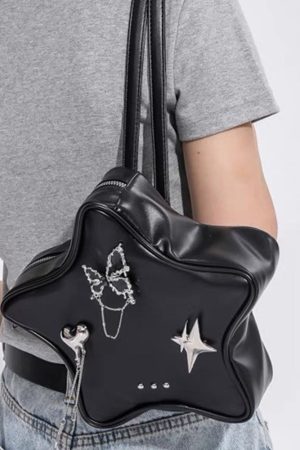 Casual Day Outfits, Easy Trendy Outfits Grunge Star-Shaped Mini Backpack