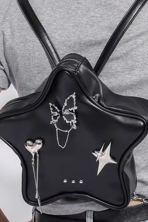 Casual Day Outfits, Easy Trendy Outfits Grunge Star-Shaped Mini Backpack