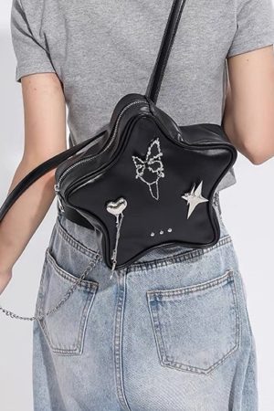 Casual Day Outfits, Easy Trendy Outfits Grunge Star-Shaped Mini Backpack