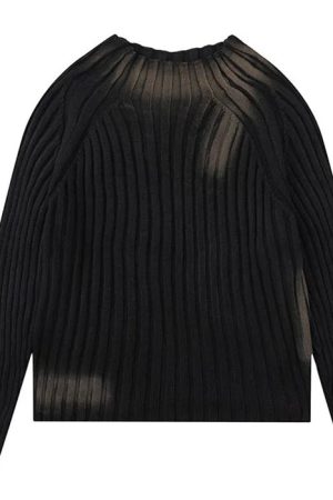 Casual Day Outfits, Easy Trendy Outfits Grunge Washed Knit Sweater