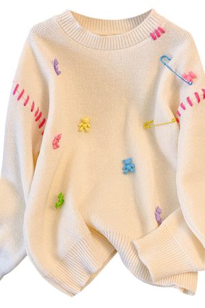 Casual Day Outfits, Easy Trendy Outfits Gummy Bear Knit Sweater