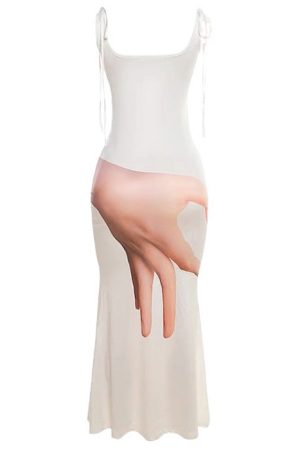 Casual Day Outfits, Easy Trendy Outfits Hand Print Baddie Aesthetic Dress