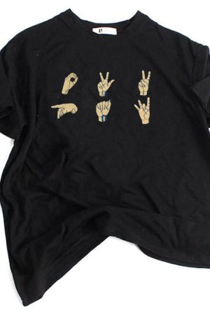 Casual Day Outfits, Easy Trendy Outfits Hands Embroidered T-Shirt