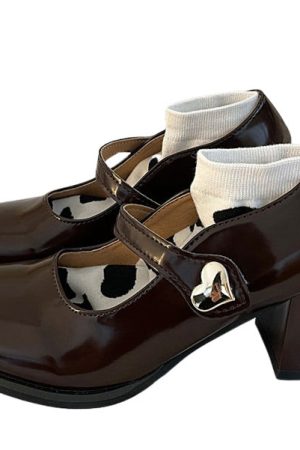 Casual Day Outfits, Easy Trendy Outfits Heart Buckle Mary Jane Shoes