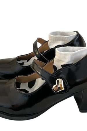 Casual Day Outfits, Easy Trendy Outfits Heart Buckle Mary Jane Shoes