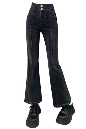 Casual Day Outfits, Easy Trendy Outfits Heart Crush Flare Cropped Jeans