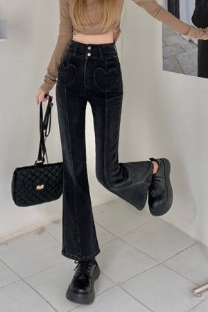 Casual Day Outfits, Easy Trendy Outfits Heart Crush Flare Cropped Jeans