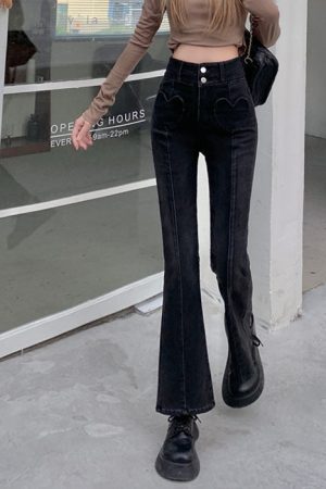 Casual Day Outfits, Easy Trendy Outfits Heart Crush Flare Cropped Jeans