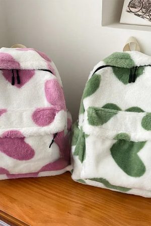 Casual Day Outfits, Easy Trendy Outfits Heart Crush Fuzzy Backpack