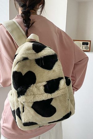 Casual Day Outfits, Easy Trendy Outfits Heart Crush Fuzzy Backpack