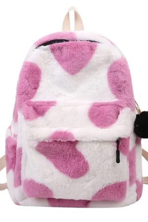 Casual Day Outfits, Easy Trendy Outfits Heart Crush Fuzzy Backpack