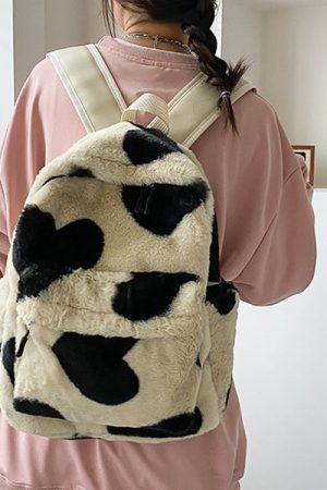 Casual Day Outfits, Easy Trendy Outfits Heart Crush Fuzzy Backpack