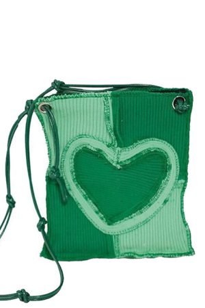 Casual Day Outfits, Easy Trendy Outfits Heart Patchwork Purse