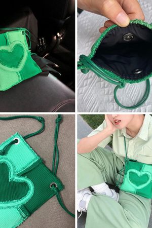 Casual Day Outfits, Easy Trendy Outfits Heart Patchwork Purse