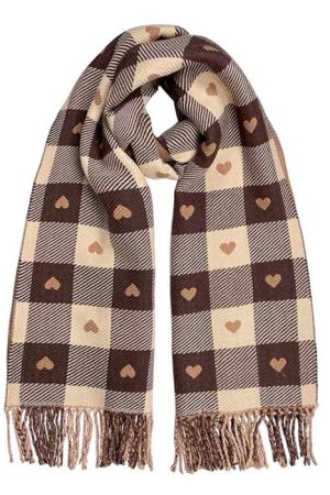 Casual Day Outfits, Easy Trendy Outfits Heart Pattern Scarf