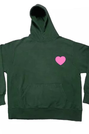 Casual Day Outfits, Easy Trendy Outfits Heart Print Hoodie