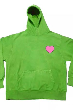 Casual Day Outfits, Easy Trendy Outfits Heart Print Hoodie