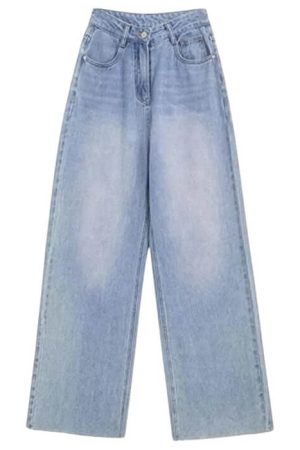 Casual Day Outfits, Easy Trendy Outfits Heart Print Pocket Wide Leg Jeans