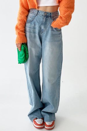 Casual Day Outfits, Easy Trendy Outfits Heart Print Pocket Wide Leg Jeans