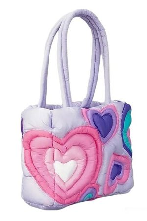 Casual Day Outfits, Easy Trendy Outfits Heart Puffer Shoulder Bag