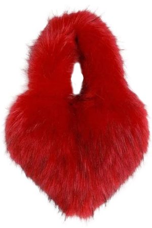 Casual Day Outfits, Easy Trendy Outfits Heart Shape Fuzzy Handbag