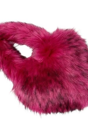 Casual Day Outfits, Easy Trendy Outfits Heart Shape Fuzzy Handbag