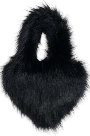 Casual Day Outfits, Easy Trendy Outfits Heart Shape Fuzzy Handbag