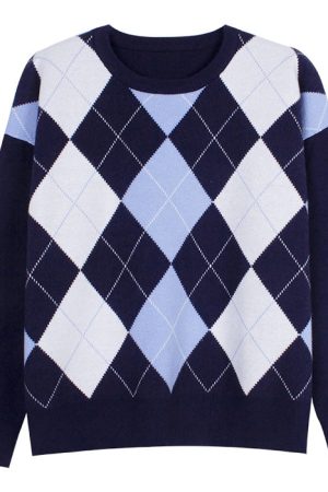 Casual Day Outfits, Easy Trendy Outfits High School Argyle Jumper