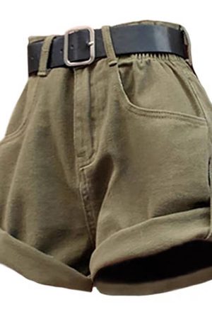 Casual Day Outfits, Easy Trendy Outfits High-Waisted Khaki Shorts