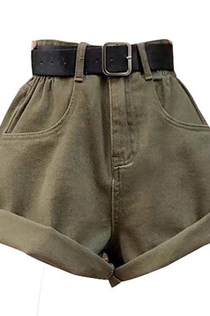 Casual Day Outfits, Easy Trendy Outfits High-Waisted Khaki Shorts