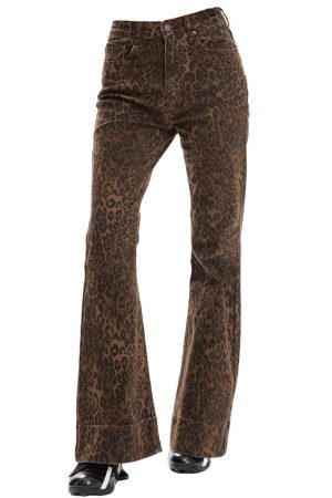 Casual Day Outfits, Easy Trendy Outfits High-Waisted Leopard Flare Jeans