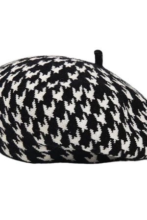 Casual Day Outfits, Easy Trendy Outfits Houndstooth Beret