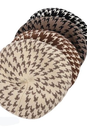 Casual Day Outfits, Easy Trendy Outfits Houndstooth Beret