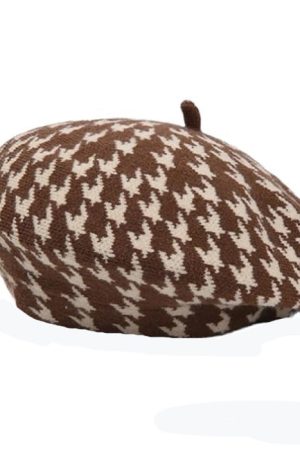 Casual Day Outfits, Easy Trendy Outfits Houndstooth Beret