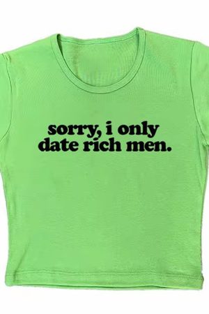 Casual Day Outfits, Easy Trendy Outfits I Date Only Rich Men Y2K Crop Top