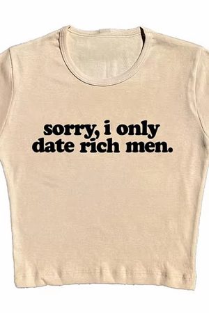 Casual Day Outfits, Easy Trendy Outfits I Date Only Rich Men Y2K Crop Top