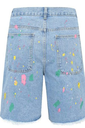 Casual Day Outfits, Easy Trendy Outfits Indie Aesthetic Crochet Flower Denim Shorts