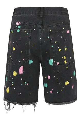 Casual Day Outfits, Easy Trendy Outfits Indie Aesthetic Crochet Flower Denim Shorts