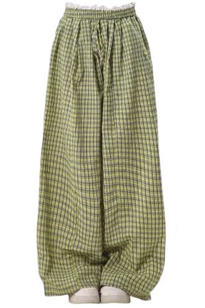 Casual Day Outfits, Easy Trendy Outfits Indie Aesthetic Green Plaid Pants