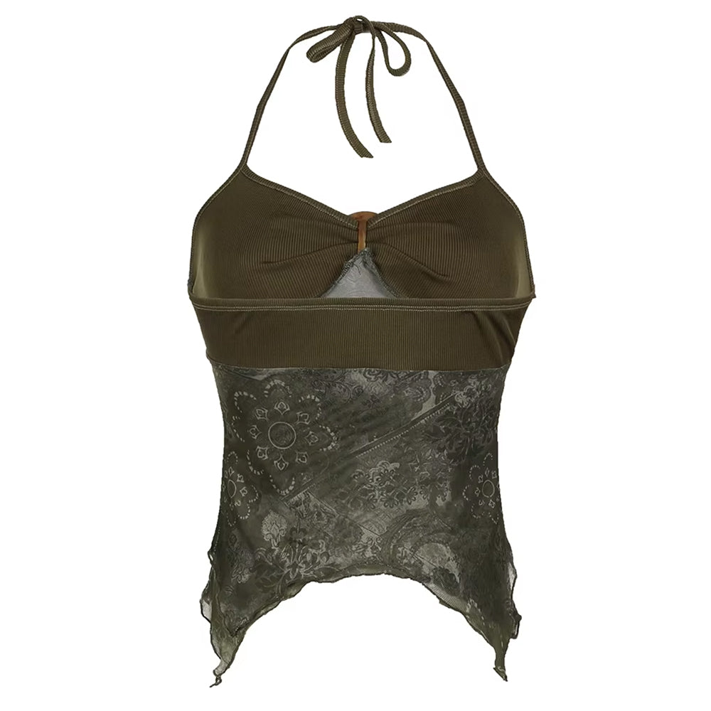 Casual Day Outfits, Easy Trendy Outfits Indie Aesthetic Lace Halter Top Casual Day Outfits, Easy Trendy Outfits Indie Aesthetic Lace Halter Top