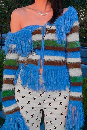 Casual Day Outfits, Easy Trendy Outfits Indie Aesthetic Striped Fringe Top