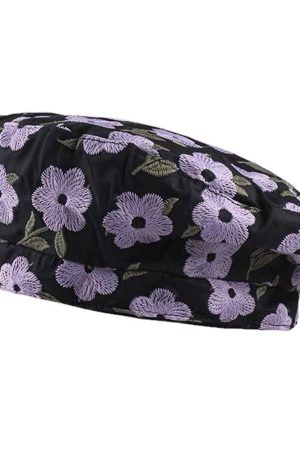 Casual Day Outfits, Easy Trendy Outfits Indie Kid Floral Embroidery Beret Hat