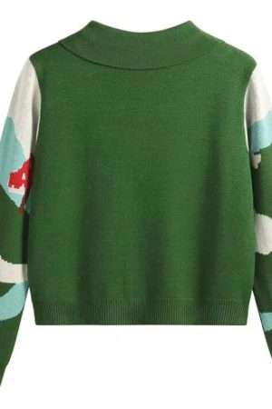 Casual Day Outfits, Easy Trendy Outfits Indie Mushroom Collar Cardigan